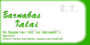 barnabas kalai business card